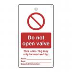 Lockout Tags - Do Notopen Valve (single Sided 10 Pack) 432782