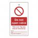 Lockout Tags - Do Notopen Valve (single Sided 10 Pack) 432782