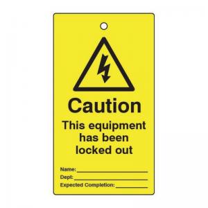 Lockout Tags - Caution This Equipment Has Been Locked Out Single Sided