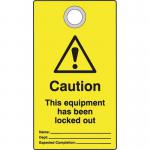 Lockout Tag with Eyelet-caution (double Sided, Pack 10 Tags) 432794