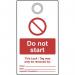 Lockout Tag with Eyelet -do Not Start (double Sided, Pack 10 Tags) 432795