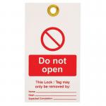 Lockout Tag with Eyelet -do Not Open (double Sided, Pack 10 Tags) 432796