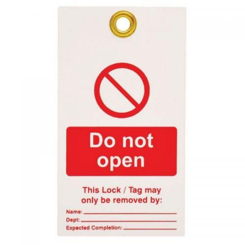 Lockout Tag with Eyelet -do Not Open (double Sided, Pack 10 Tags) 432796