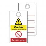 Lockout Tag with Eyelet-caution (double Sided, Pack of 10) 432800