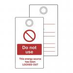 Lockout Tag with Eyelet-do Not Use (double Sided, Single) 432802