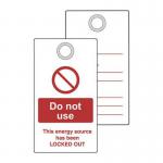 Lockout Tag with Eyelet- Donot Use (double Sided, Pack of 10) 432804