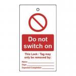 Lockout Tags - Do Notswitch on (double Sided 10 Pack) 432805