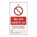 Lockout Tags - Do Notswitch on (double Sided 10 Pack) 432805