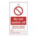 Lockout Tags - Do Notswitch Off (double Sided 10 Pack) 432806