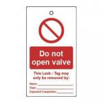 Lockout Tags - Do Notopen Valve (double Sided 10 Pack) 432807