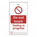 Lockout Tags - Do Not Touchtesting in Progress (double Sided 10 Pack) 432809
