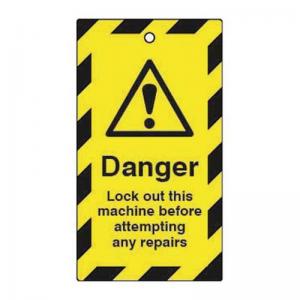 Lockout Tags - Danger Lock Out This Machine... Double Sided 10 Pack