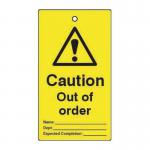 Lockout Tags - Cautionout of Order (double Sided 10 Pack) 432828