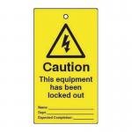 Lockout Tags - Caution This Equipmenthas Been Lockout Out (double Sided 10 Pack) 432829