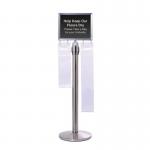 Queuemaster in Polishedchrome with Pc Sign Frame and Board 433179
