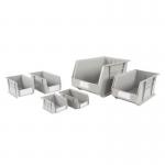 Rhino Tuff Plasticbin, Grey, 140 X 274 X 127 - Pack of 10 433210