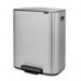 Bo Pedal Bin, 2 X 30 L- Matt Steel Fingerprint Proof 433304