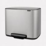 Bo Pedal Bin, 3 X 11L - Matt Steel Fingerprint Proof 433307