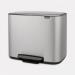 Bo Pedal Bin, 3 X 11 L- Matt Steel Fingerprint Proof 433307