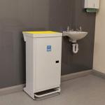80 Litre Front Opening Eco Sackholdercomplete with A Yellow Silent Closing Lid 433345