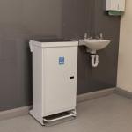 80 Litre Front Opening Eco Sackholdercomplete with A Black Silent Closing Lid 433346