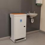 80 Litre Front Opening Eco Sackholdercomplete with A Orange Silent Closing Lid 433347