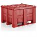 Pack of 4 Palletboxcb 3 Hdpe Red with 4 Red Lids 433366