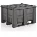 Industrial Pallet Box with 3 Runners Basalt Grey Box with Basalt Grey Lid 433378