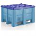 Industrial Pallet Box with 3 Runners Light Blue with Blue Lid 433379