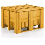 Industrial Pallet Box with 3 Runners Yellow Box with Yellow Lid 433381