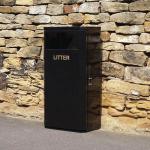 90 Litre Front Opening Galvanised Steellitter Bin Complete with 2 X Standard Aperrures. 433672