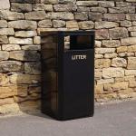 112 Litre Front Opening Galvanisedsteel Litter Bin Complete with 4 X Standard Apertures. 433673