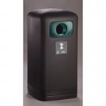 100 Litre Black Outdoor Recyclingbin, Green Food Waste with Gull Flap 433686