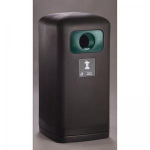 100 Litre Black Outdoor Recycling Bin, Green Food Waste With Gull Flap