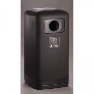 100 Litre Black Outdoor Recycling Bin, Black General Waste With Gull