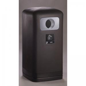 100 Litre Black Outdoor Recycling Bin, Grey Can Waste 433689