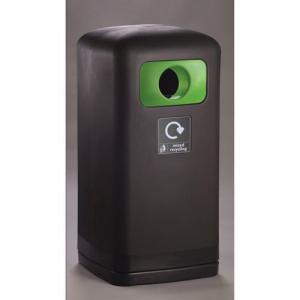 100 Litre Black Outdoor Recycling Bin, Lime Mixed Recycling 433691