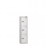 Low Tier Education 3 Door 1200 X 300 X 450 Hasp Locks Silver Body White Door 433994