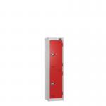 Low Tier Education 2 Door 1200 X 300 X 450 Hasp Locks Silver Body Red Door 433998