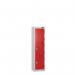 Low Tier Education 3 Door 1200 X 300 X 300 Hasp Locks Silver Body Red Door 433999