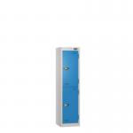 Low Tier Education 2 Door 1200 X 300 X 450 Hasp Locks Silver Body Blue Door 434004