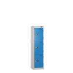 Low Tier Education 3 Door 1200 X 300 X 300 Hasp Locks Silver Body Blue Door 434005