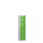 Low Tier Education 2 Door 1200 X 300 X 450 Hasp Locks Silver Body Green Door 434010