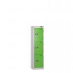 Low Tier Education 3 Door 1200 X 300 X 450 Hasp Locks Silver Body Green Door 434012