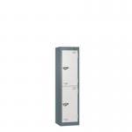 Low Tier Education 2 Door 1200 X 300 X 300 Hasp Locks Slate Body White Door 434027