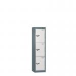 Low Tier Education 3 Door 1200 X 300 X 300 Hasp Locks Slate Body White Door 434029