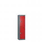 Low Tier Education 2 Door 1200 X 300 X 450 Hasp Locks Slate Body Red Door 434034