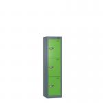 Low Tier Education 3 Door 1200 X 300 X 300 Hasp Locks Slate Body Green Door 434047