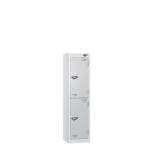 Low Tier Education 2 Door 1200 X 300 X 450 Hasp Locks White Body Silver Door 434058