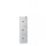 Low Tier Education 3 Door 1200 X 300 X 300 Hasp Locks White Body Silver Door 434059